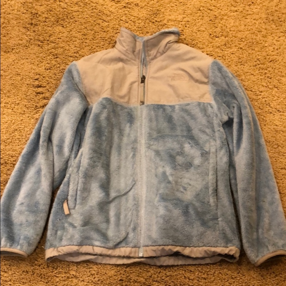 The North Face girls  L 14-16 light blue OSO coat
